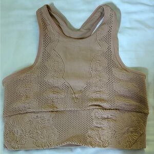 Freepeople Movement Tan Lace Racerback Crop Top/Bralet